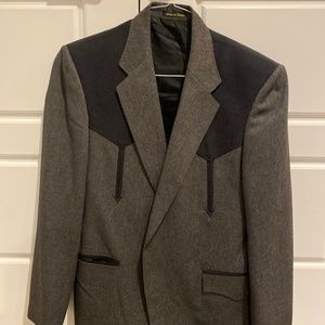 Western- Circle S Men's Charcoal Grey And Black Sport Coat 42R